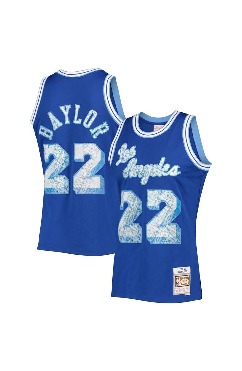Mitchell & Ness Men's Mitchell & Ness Elgin Baylor Royal Los Angeles Lakers 1960-61 Hardwood Classics 75th Anniversary Diamond Swingman Jersey, Main, color, 