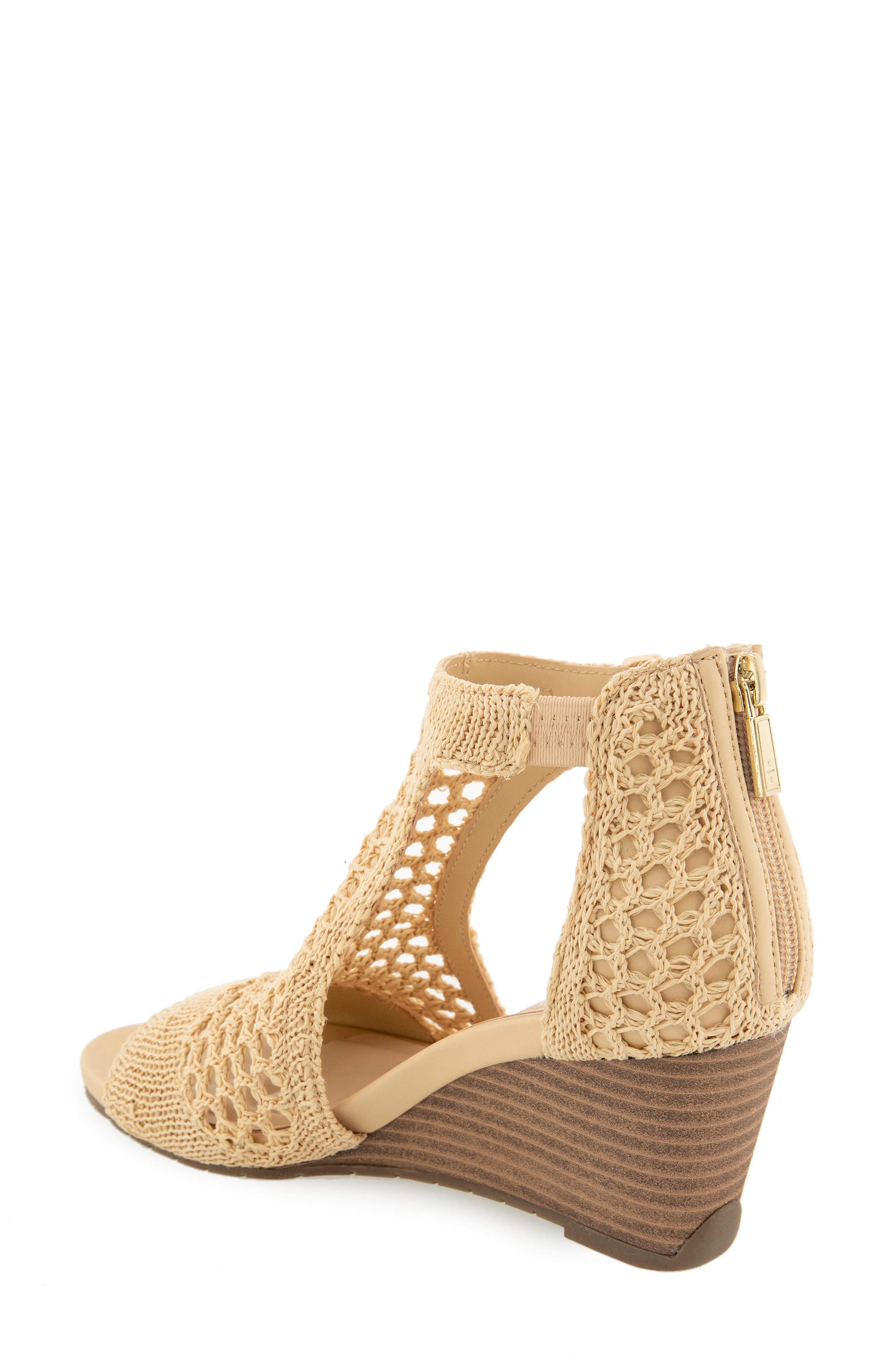 Reaction Kenneth Cole Gracie Wedge Sandal, Alternate, color, Natural Raffia
