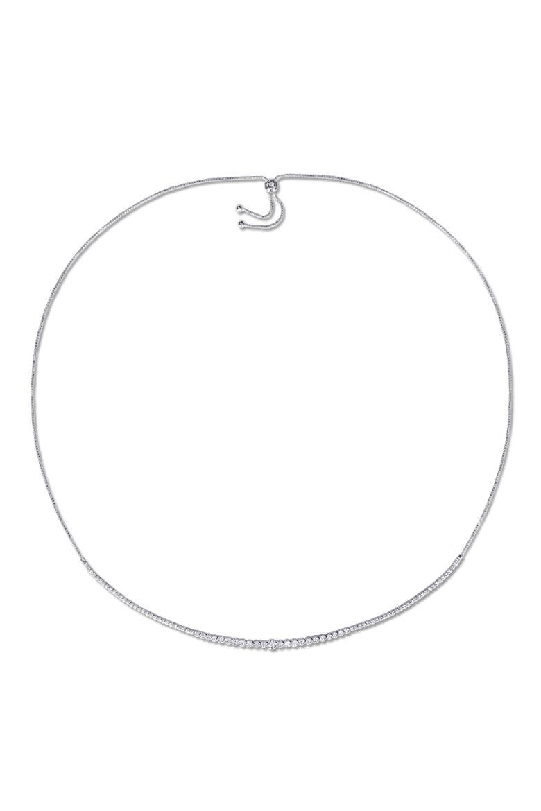 Lab-Grown Diamond Graduated Necklace 14k, Alternate, color, White Gold