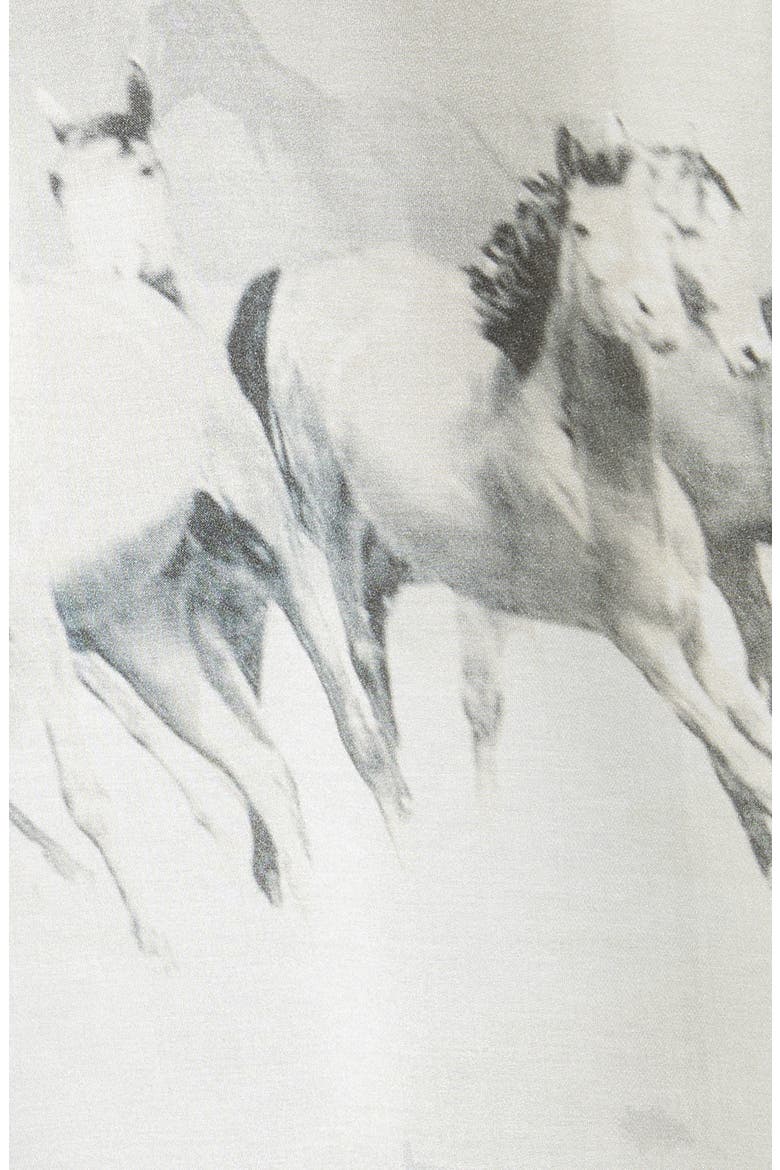 Oana Epoto Horse Print Balloon Sleeve Blouse, Alternate, color, ECRU WHITE