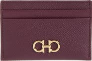 FERRAGAMO Double Gancio Leather Card Holder