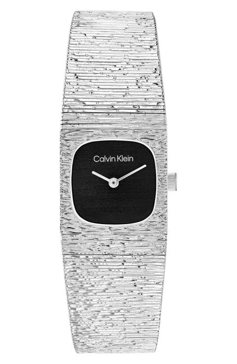 Sophisticated Square Quartz Mesh Strap Watch, 20mm
