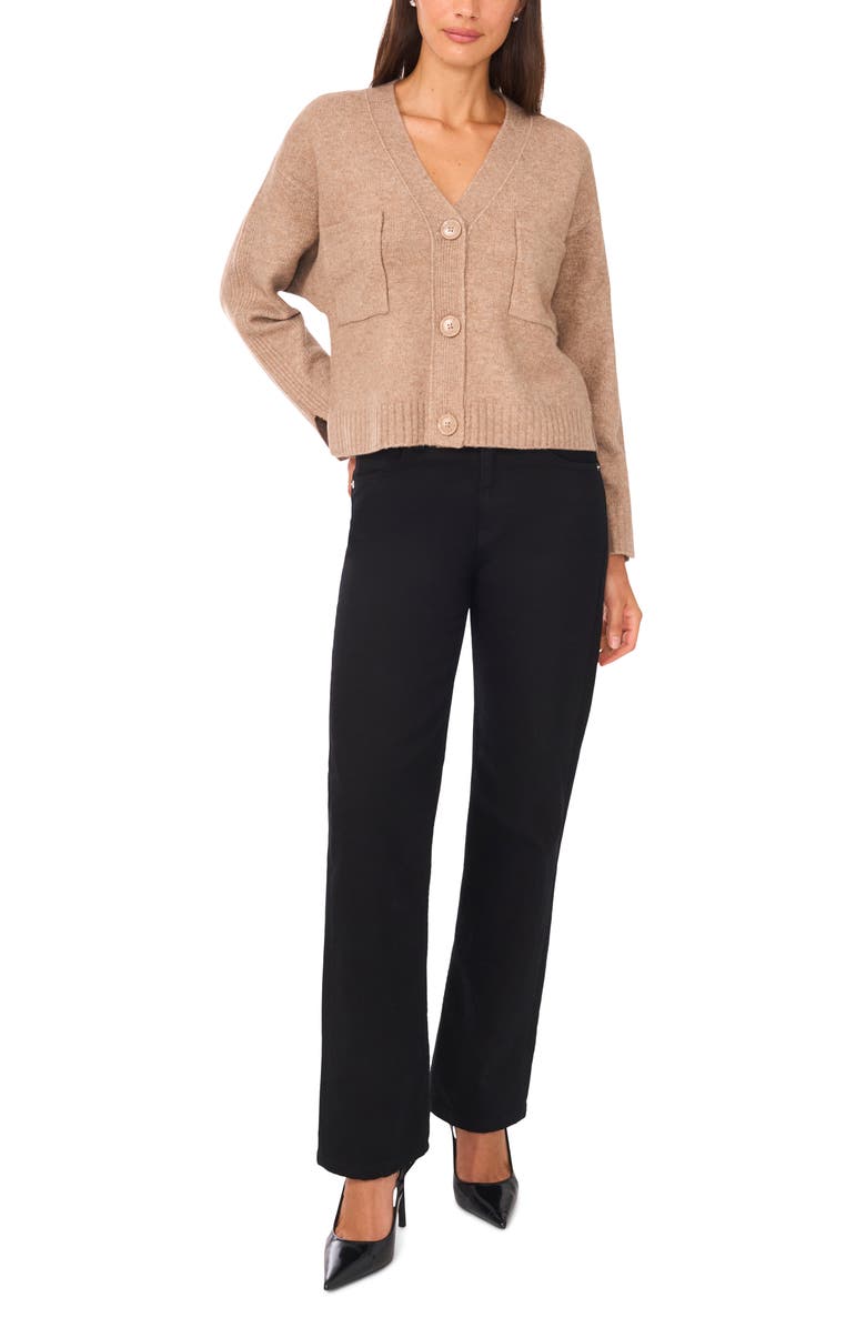 Parker V-Neck Crop Cardigan, Alternate, color, Taupe