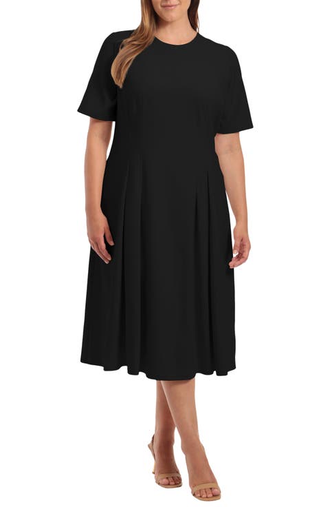 Fit & Flare Midi Dress (Plus Size)