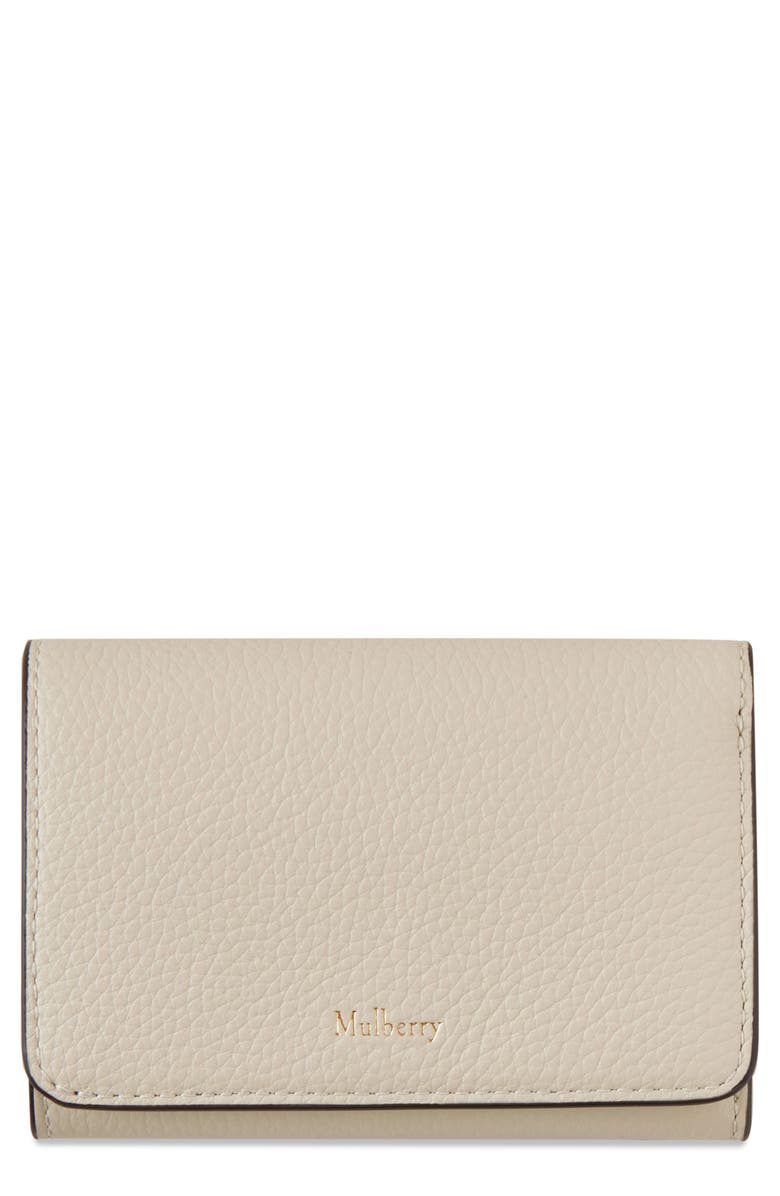 Mulberry Continental Leather Trifold Wallet, Main, color, Chalk