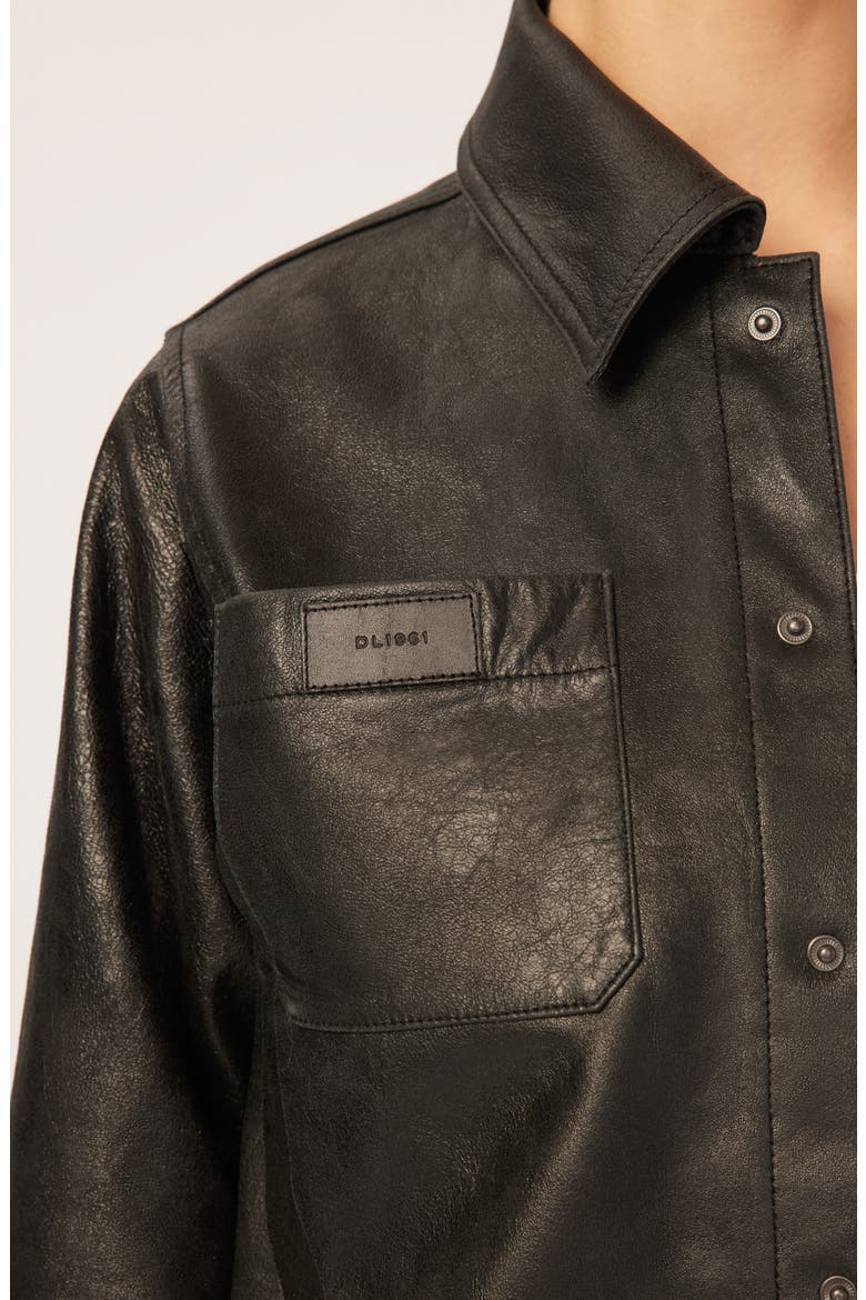 Tilda Leather Shirt Jacket, Alternate, color, BLACK PATENT
