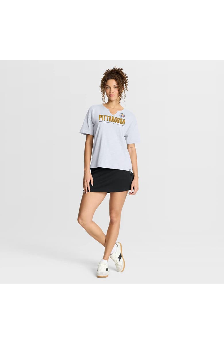 FANATICS Women's Fanatics White Pittsburgh Steelers Redzone Slub Boxy T-Shirt, Alternate, color, White