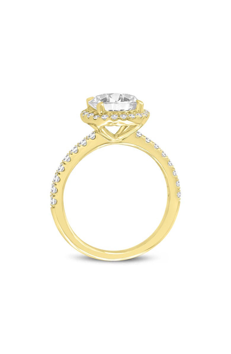 LuvMyJewelry Niri 14K Yellow Gold Round Lab Grown Halo Cathedral Diamond Ring - 2.45 Ct, Alternate, color, 14K Yellow Gold