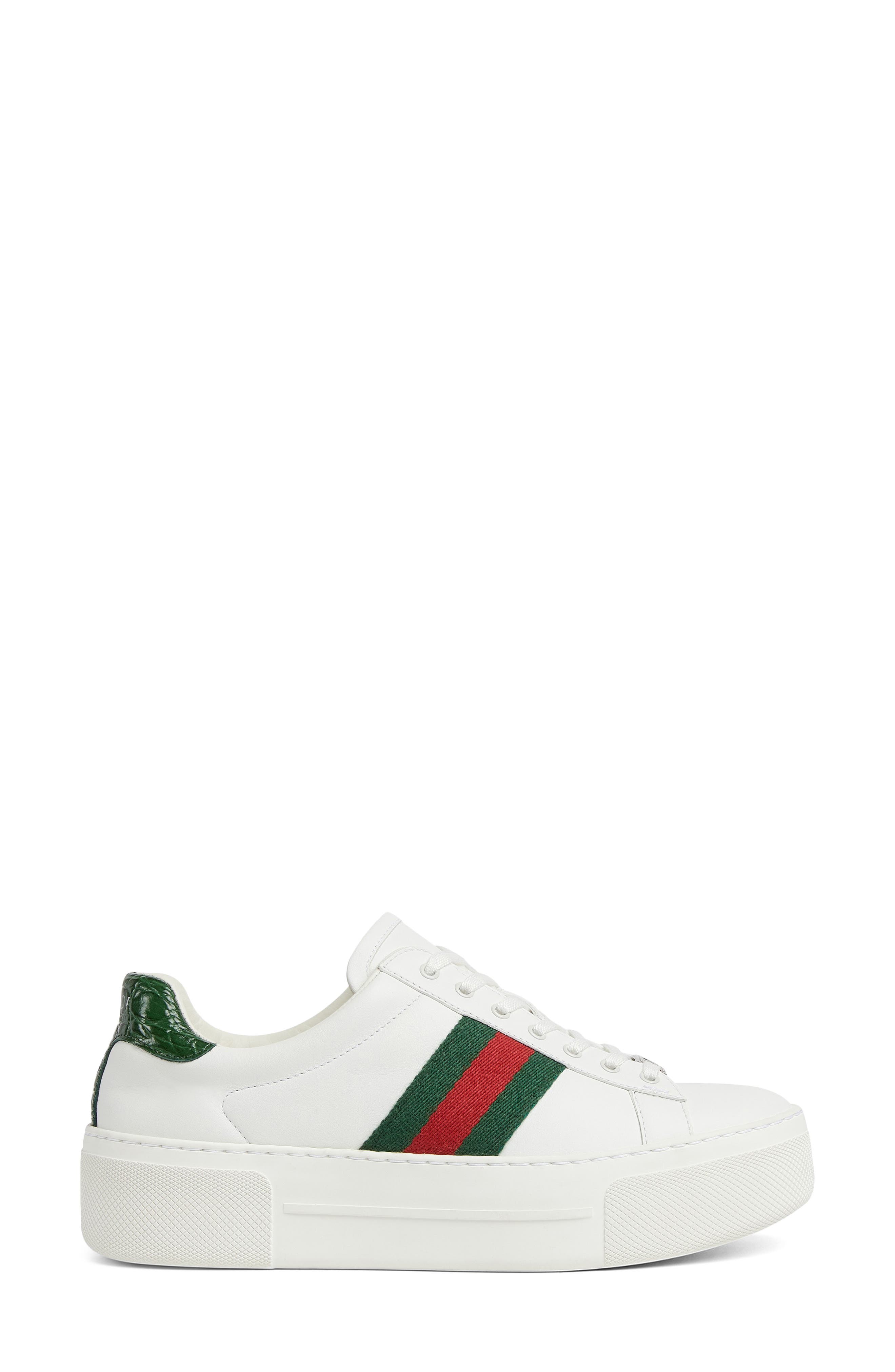 Gucci Ace Sneaker, Alternate, color, White/ Vrv/ Green Ace