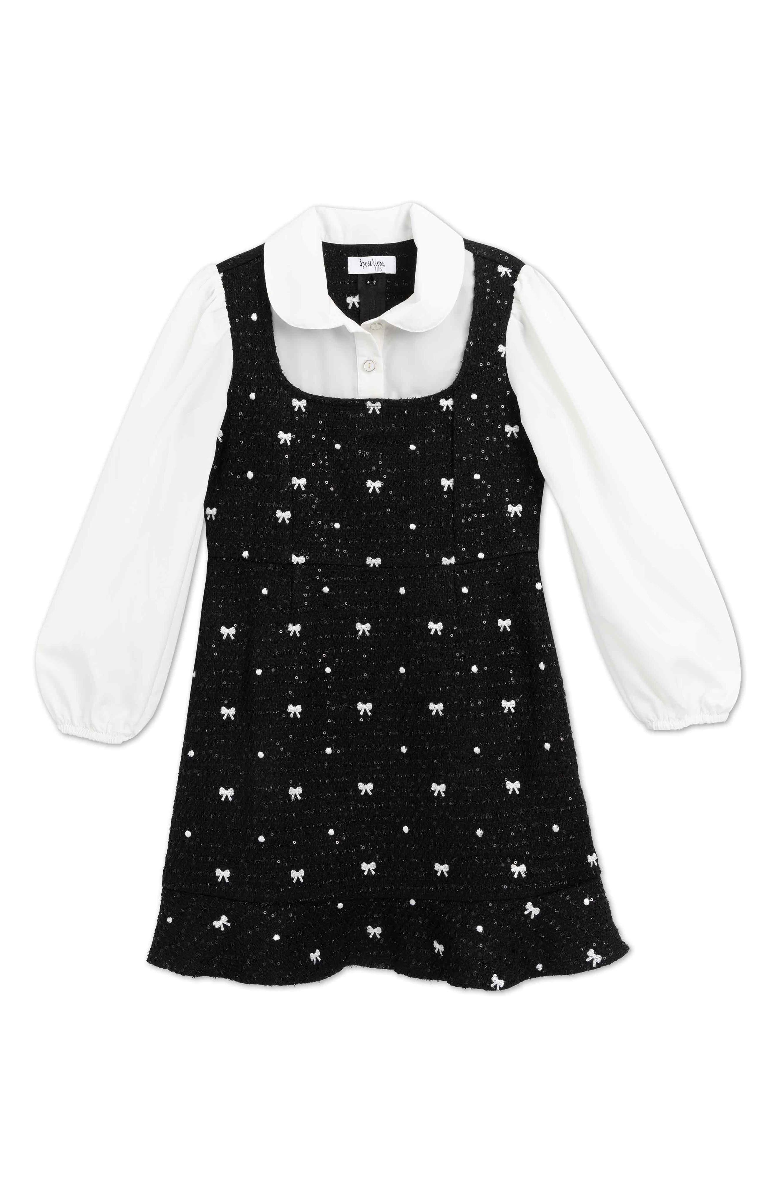 Kids' Sequin Embroidered Jumper Dress