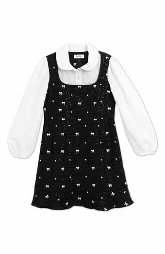Kids' Sequin Embroidered Jumper Dress