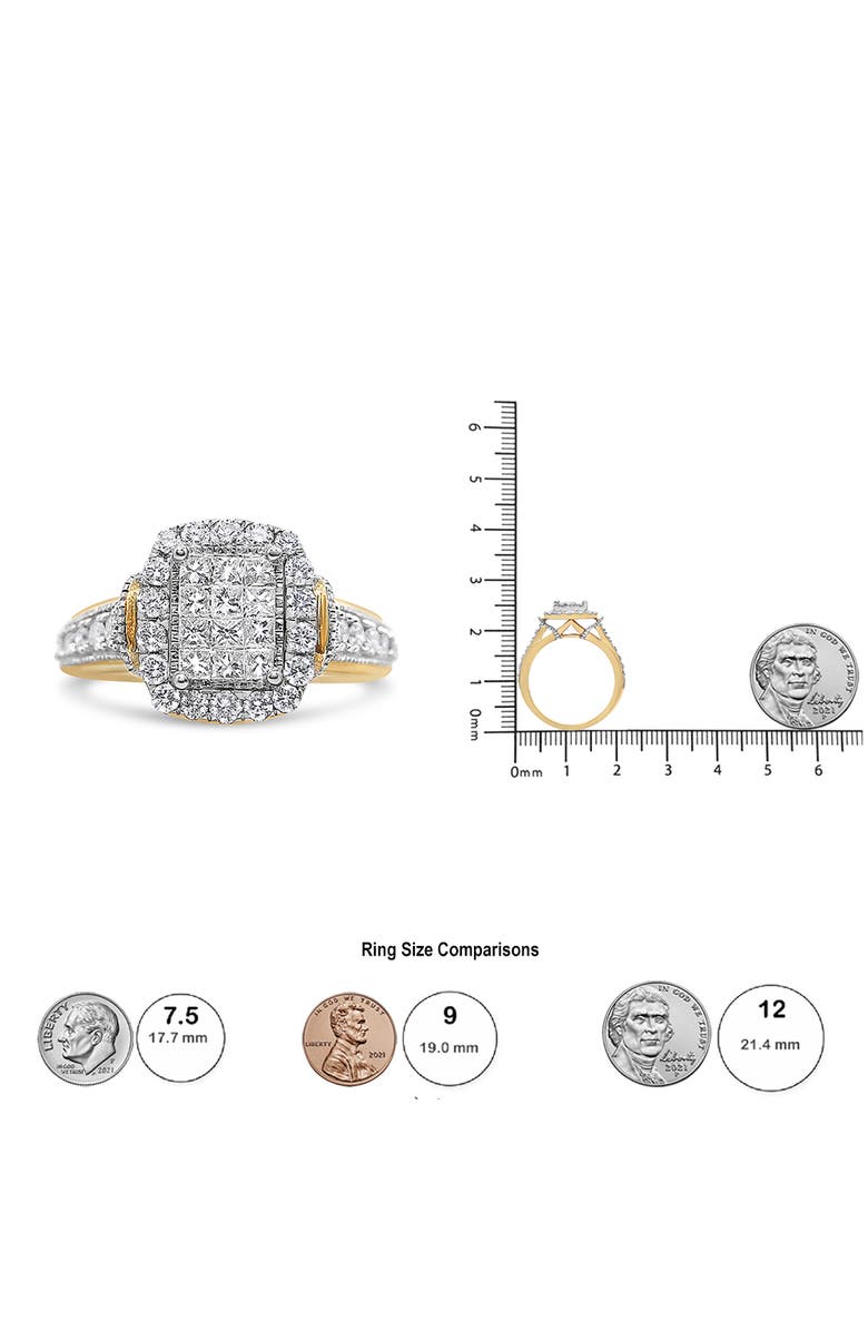 Haus of Brilliance 14K Yellow and White Gold 1.00 Cttw Diamond Cluster Ring, Alternate, color, Yellow