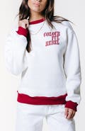 Colourful Rebel Logo Contrast Rib Dropped Shoulder Sweat