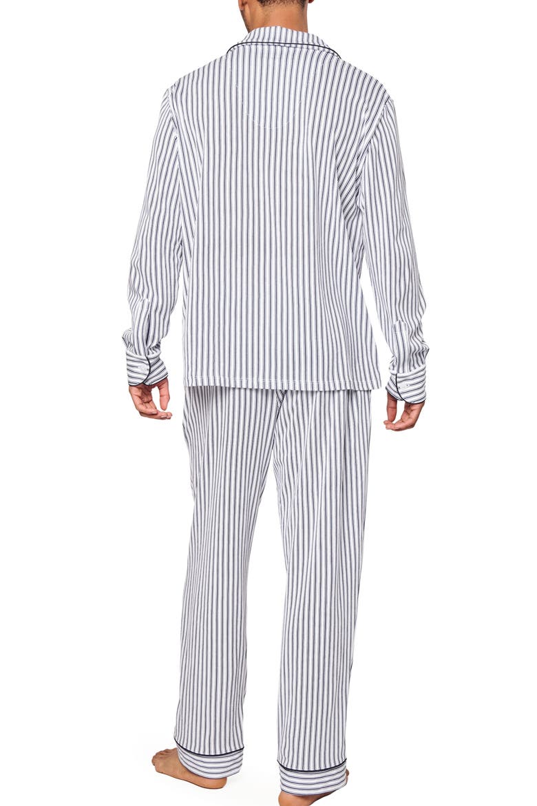 French Ticking Classic Pima Cotton Pajamas, Alternate, color, NAVY