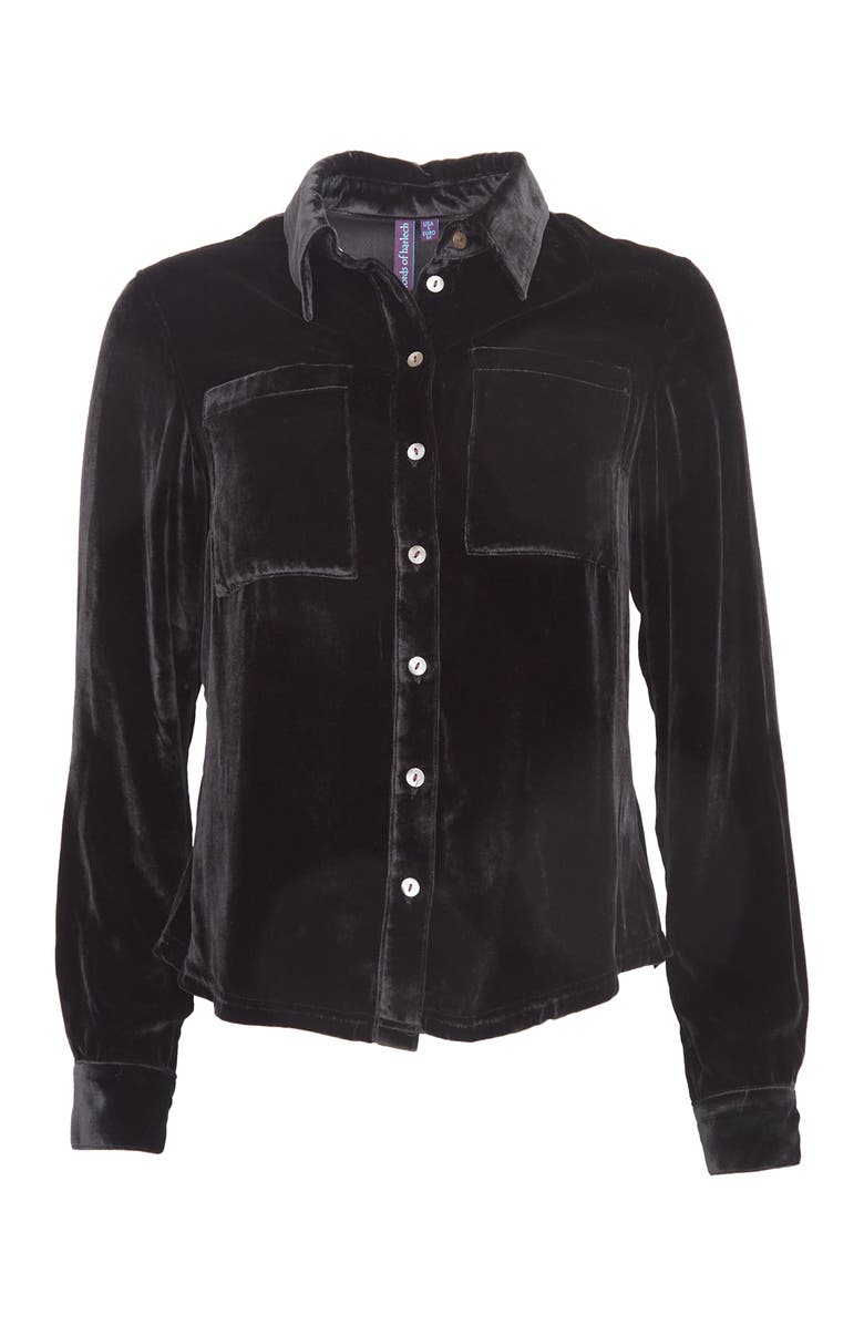 Lords of Harlech Sylvia Velvet Shirt, Main, color, Black Velvet