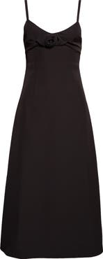 Sandy Liang Pilton Rosette A-Line Midi Dress