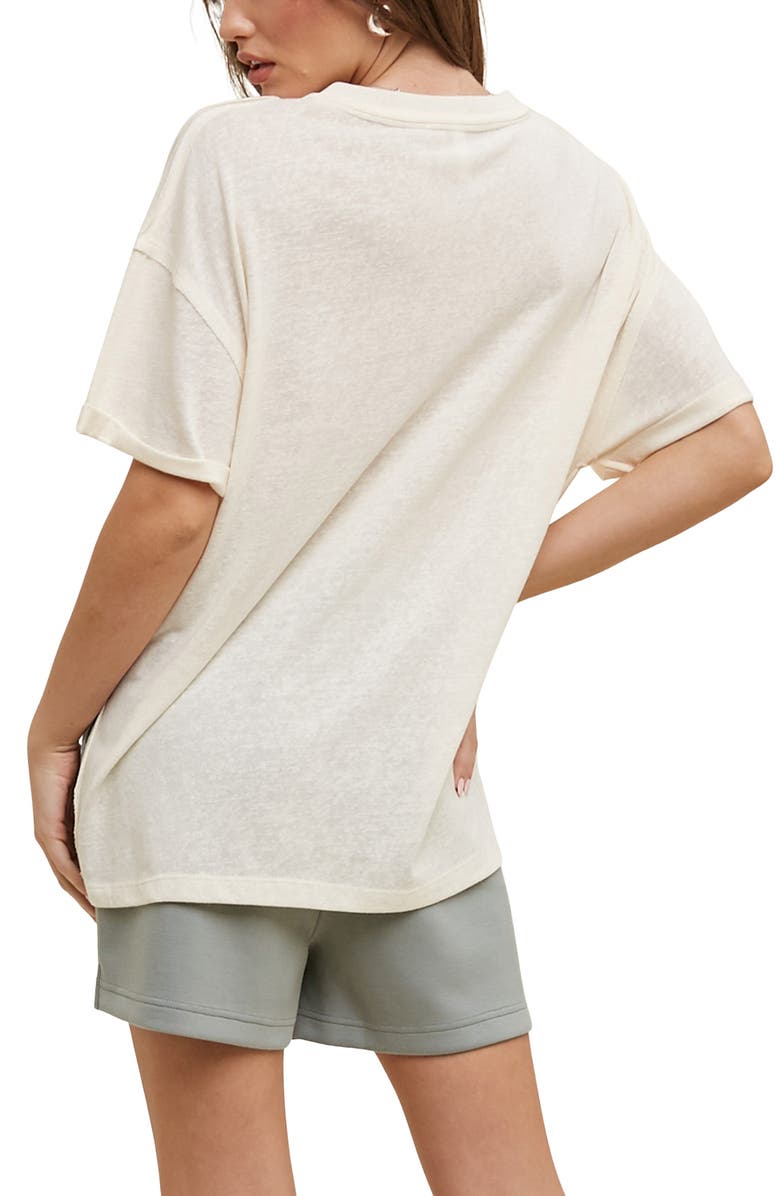 WISHLIST Oversize V-Neck Tee, Alternate, color, Off White