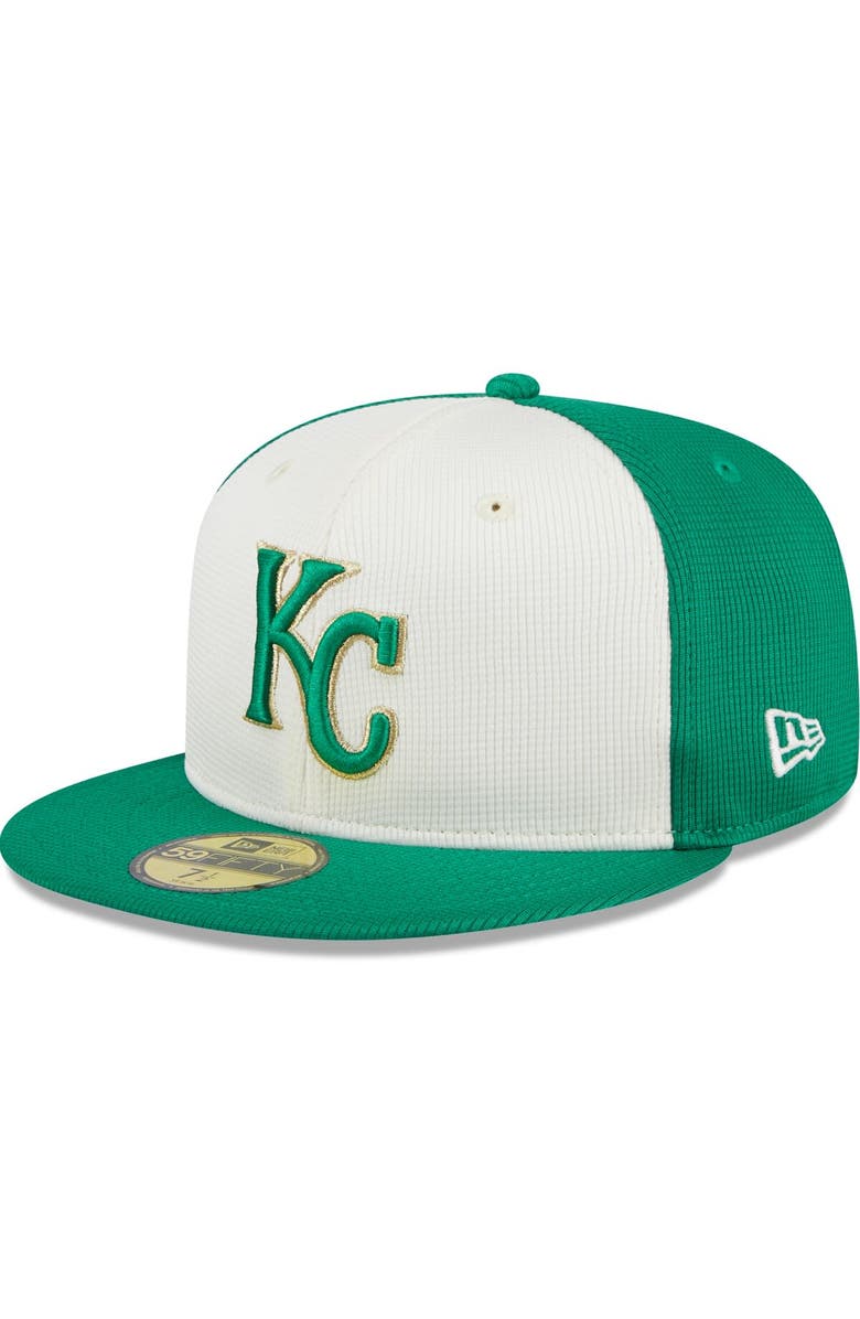 New Era Men's New Era White/Green Kansas City Royals 2024 St. Patrick's Day 59FIFTY Fitted Hat, Main, color, 