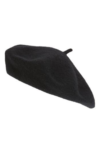 Nordstrom Wool Blend Beret In Black