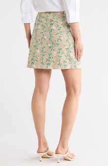 Longchamp Floral Embroidered Miniskirt
