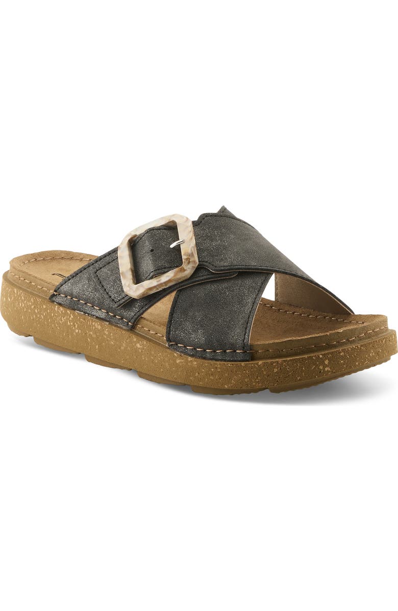 Flexus by Spring Step Aspa Slide Sandal, Main, color, Black