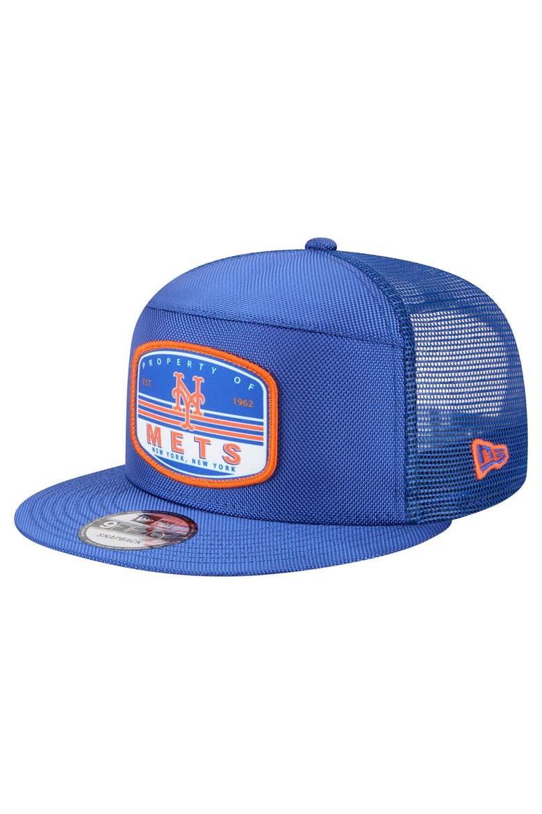 Men's New Era  Royal New York Mets Split Panel 9FIFTY Trucker Snapback, Main, color, Royal