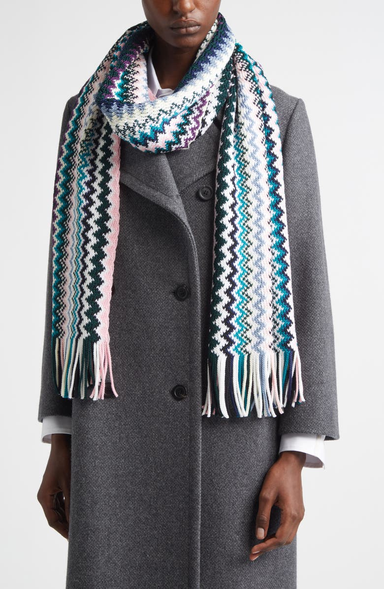 Missoni Zigzag Wool Scarf, Alternate, color,