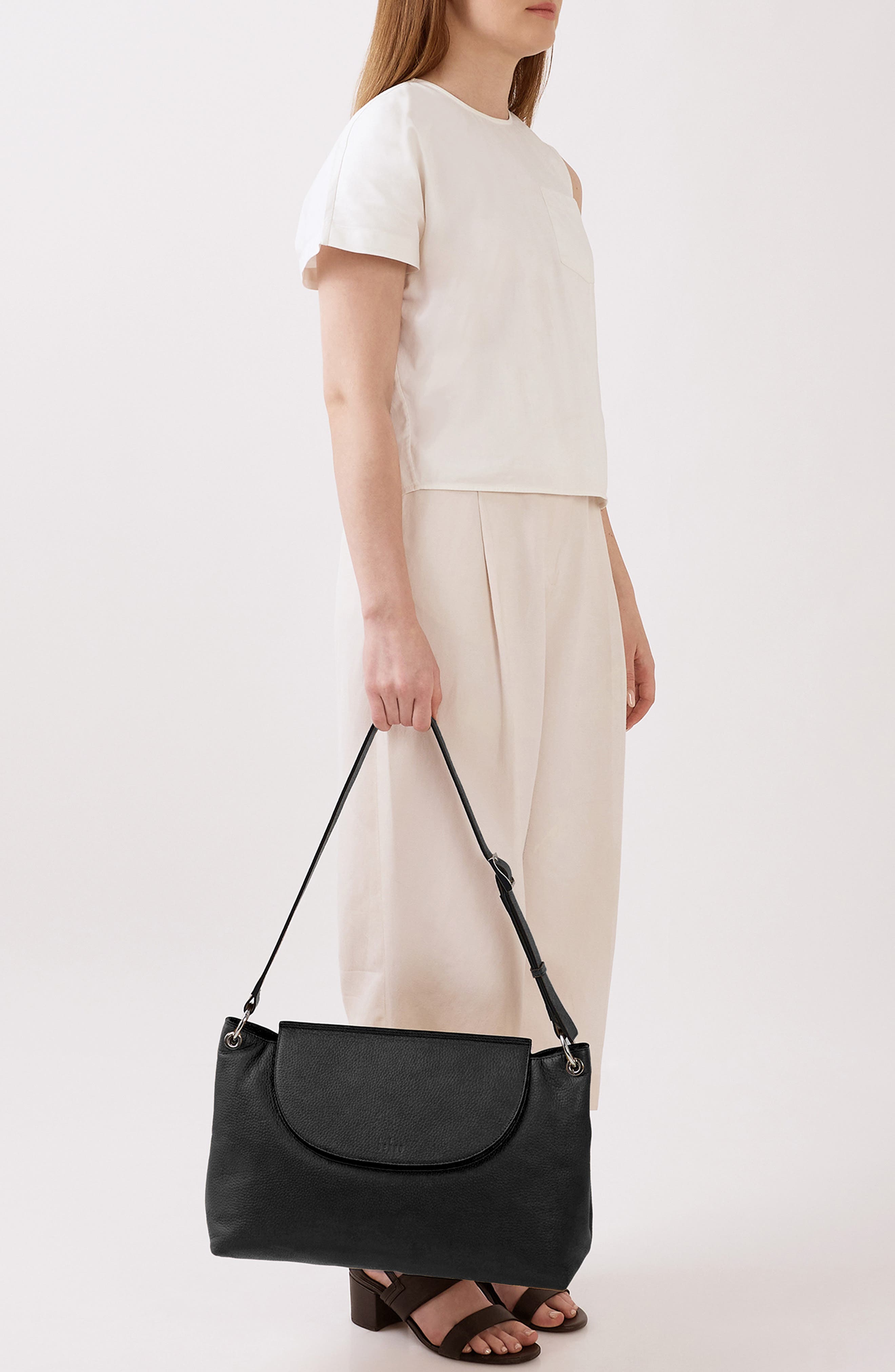 behno Large Judith Crossbody Satchel, Alternate, color, Black