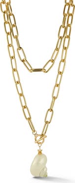SPHERA MILANO Faux Pearl Shell Layered Necklace