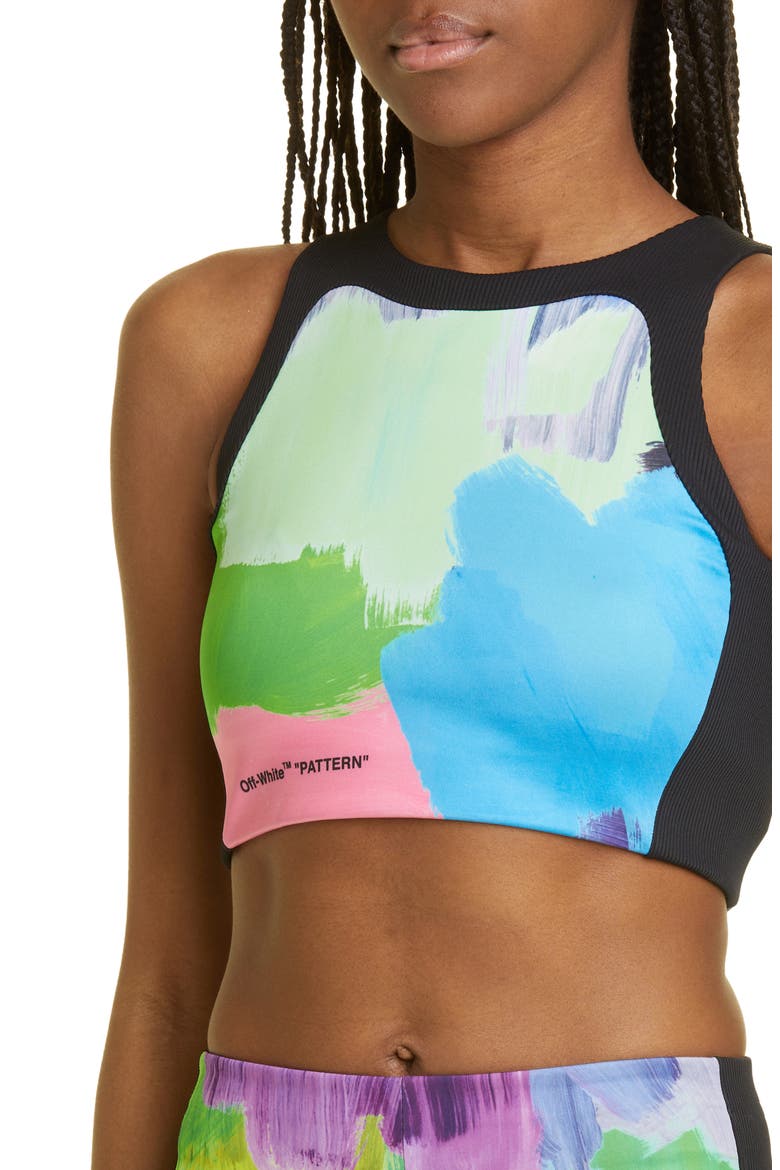 Colorblock Crop Top, Alternate, color, BLACK MULTI