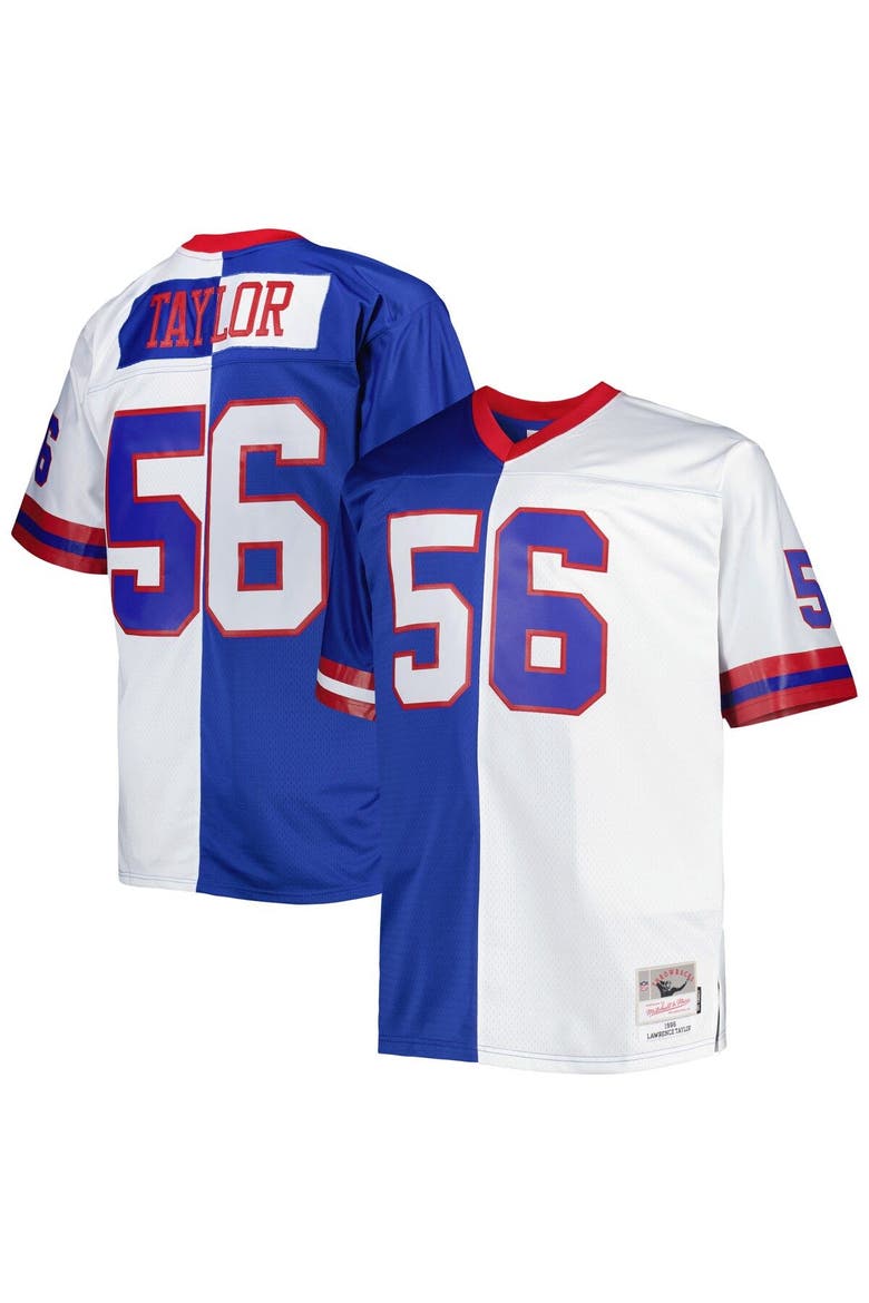 Men's Mitchell & Ness Lawrence Taylor Royal/White New York Giants Big & Tall Split Legacy Retired Player Replica Jersey, Main, color, Royal