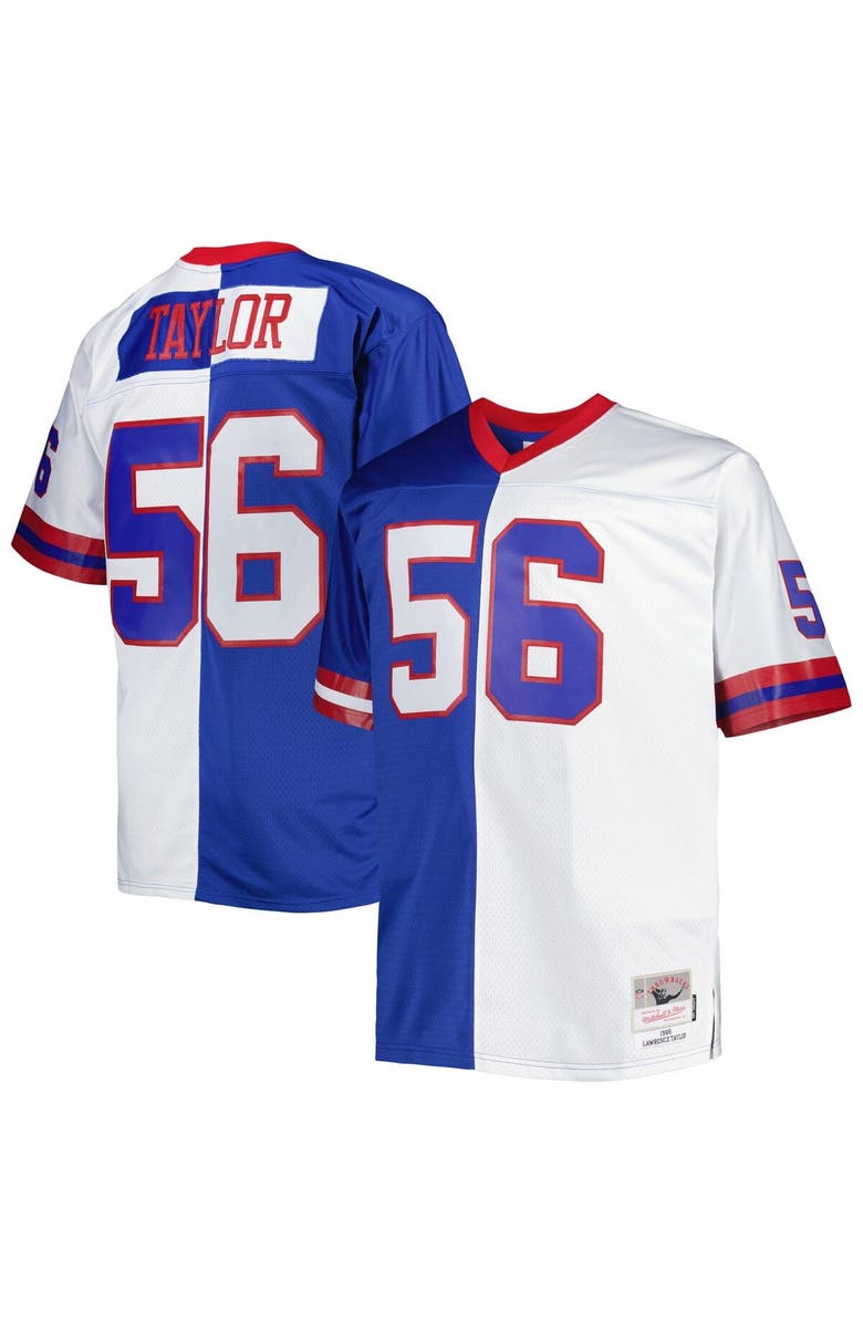 Mitchell & Ness Men's Mitchell & Ness Lawrence Taylor Royal/White New York Giants Big & Tall Split Legacy Retired Player Replica Jersey, Main, color, 