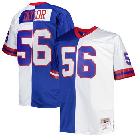 Men's Mitchell & Ness Lawrence Taylor Royal/White New York Giants Big & Tall Split Legacy Retired Player Replica Jersey