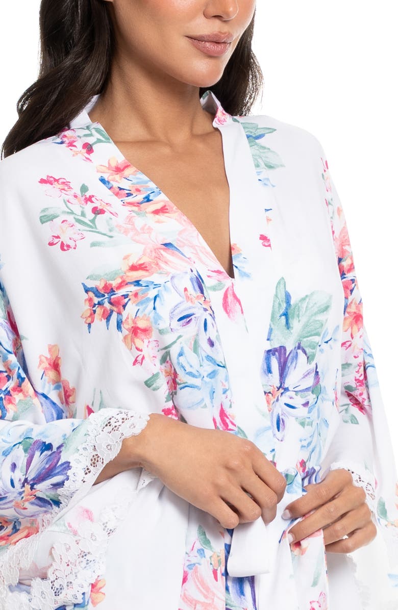 In Bloom by Jonquil Carter Lace Trim Satin Wrap, Alternate, color, Ivory