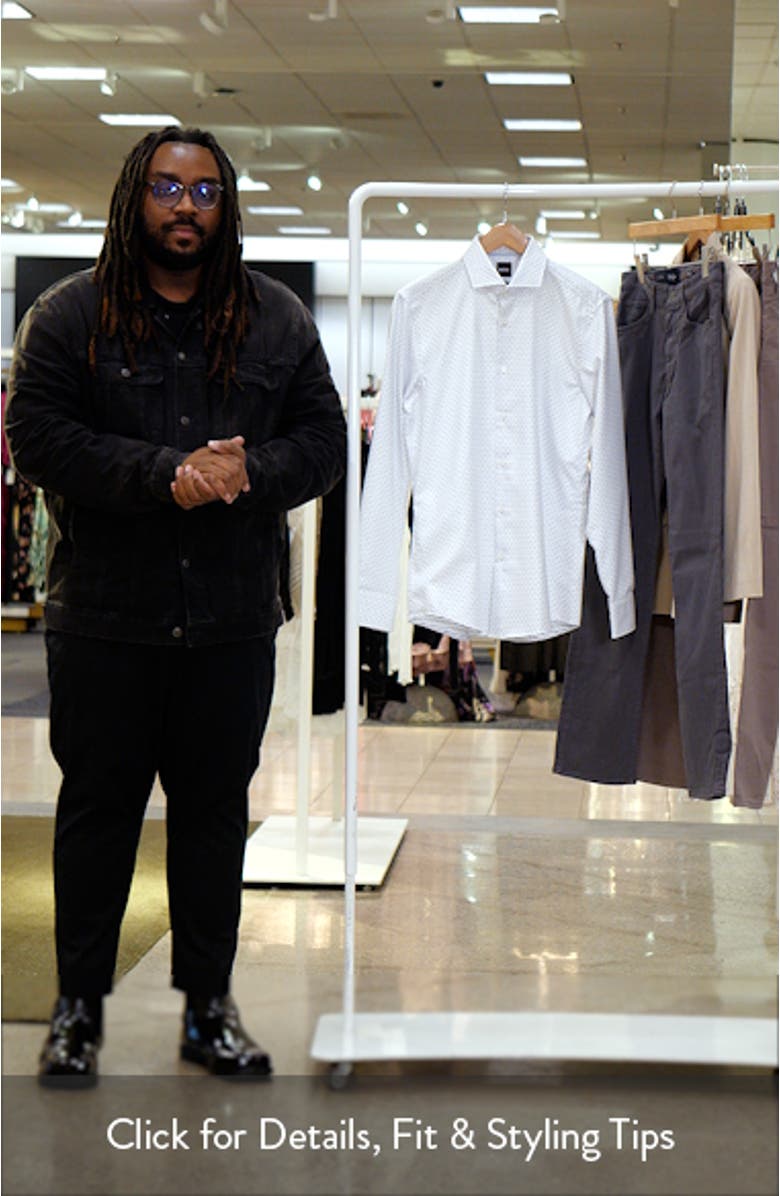 Hank Slim Fit Neat Cotton Dobby Dress Shirt, sales video thumbnail