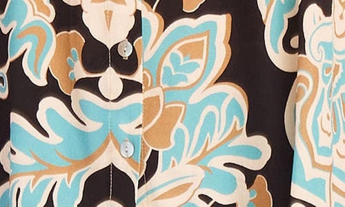 Karen Kane Plus Floral Peasant Blouse In Print