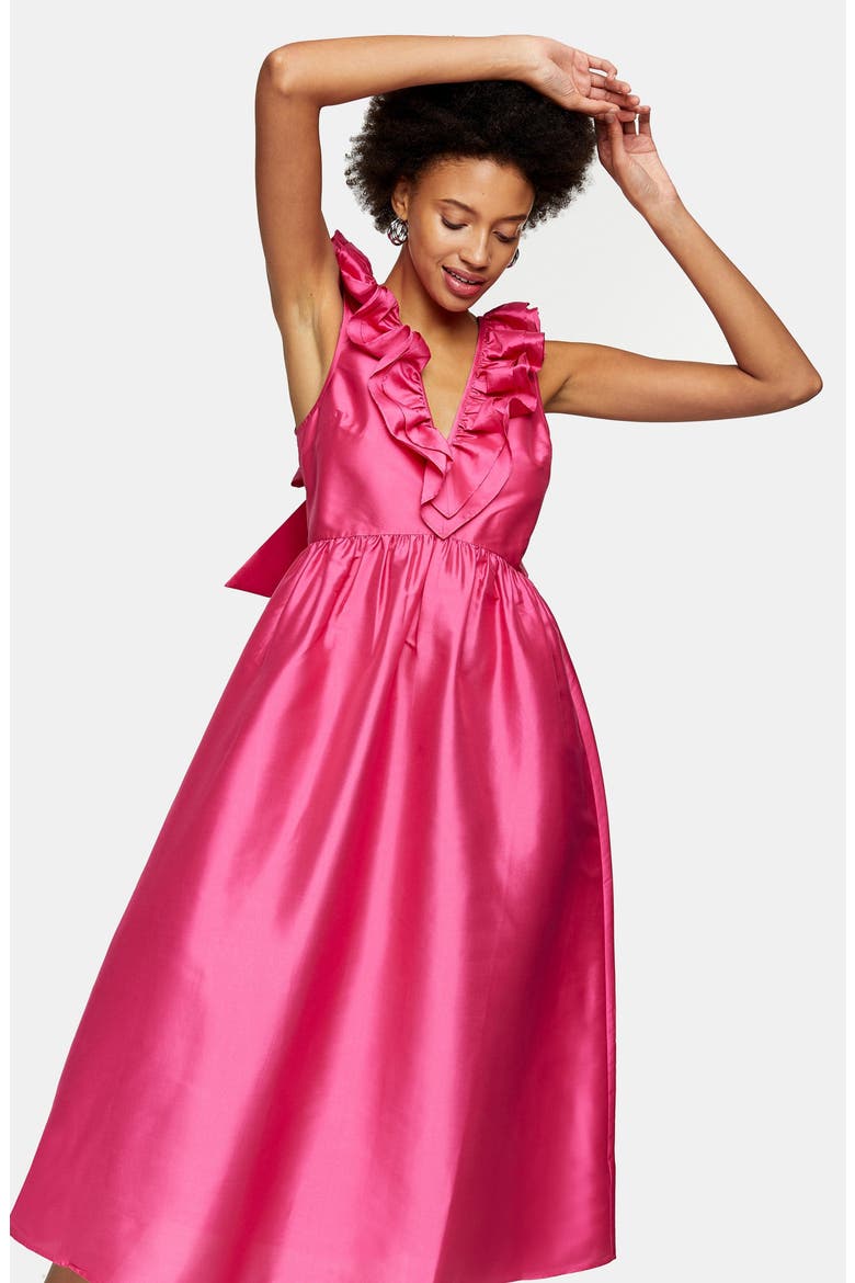 Taffeta A-Line Dress, Alternate, color, PINK