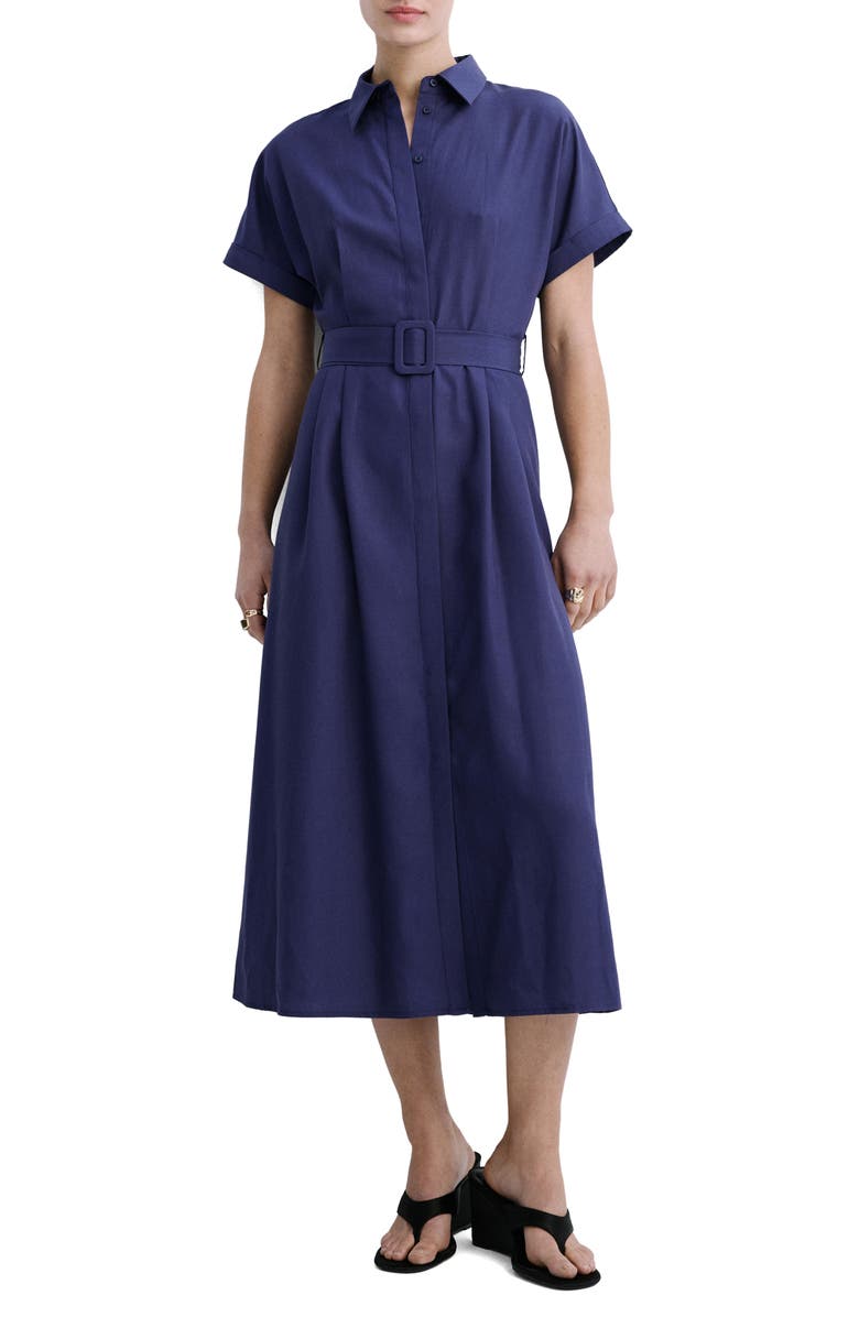 MANGO Short Sleeve Shirtdress, Main, color,