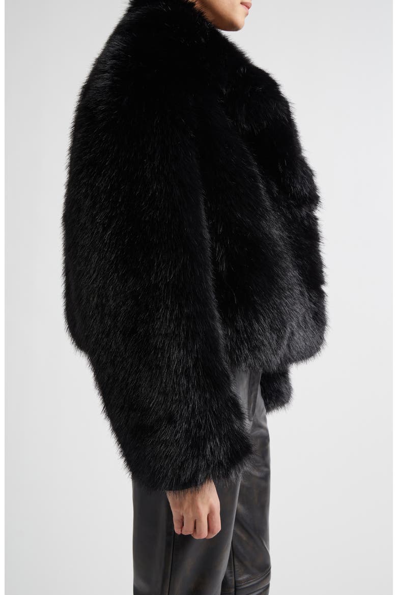 Samara Faux Fur Jacket, Alternate, color, BLACK