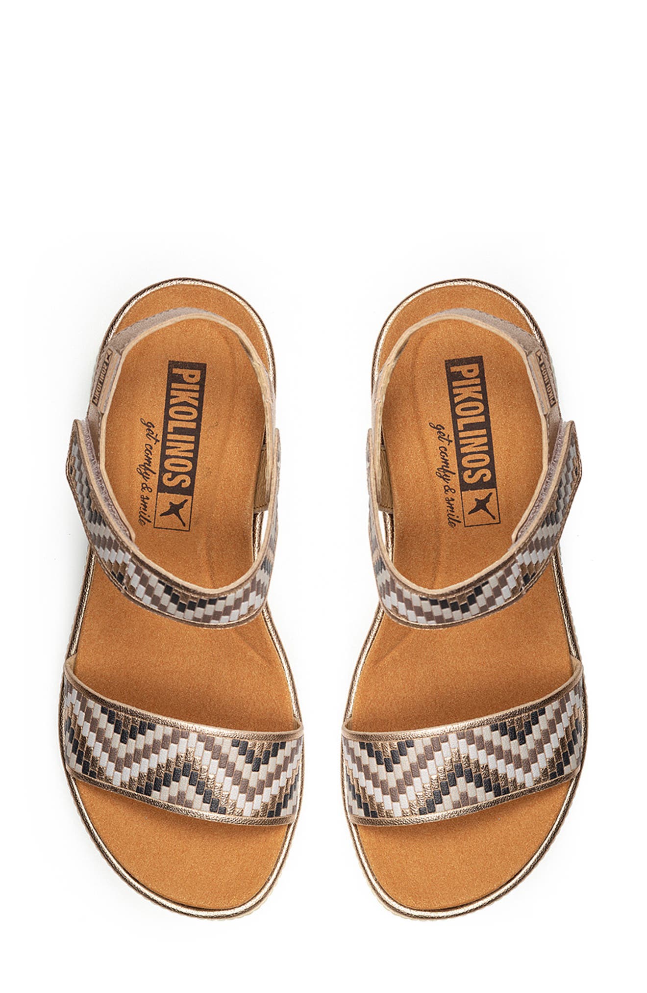 PIKOLINOS Gomera Platform Wedge Sandal, Alternate, color, Champagne
