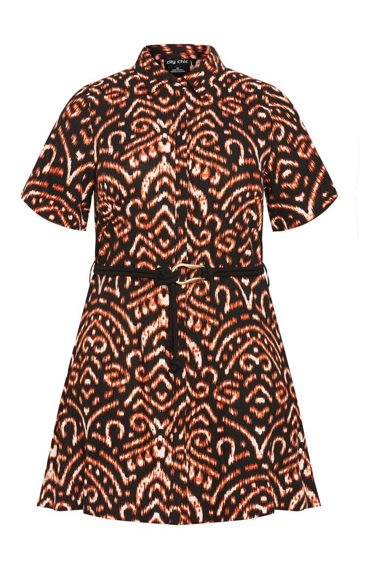 Amara Belted Shirtdress, Alternate, color, IKAT