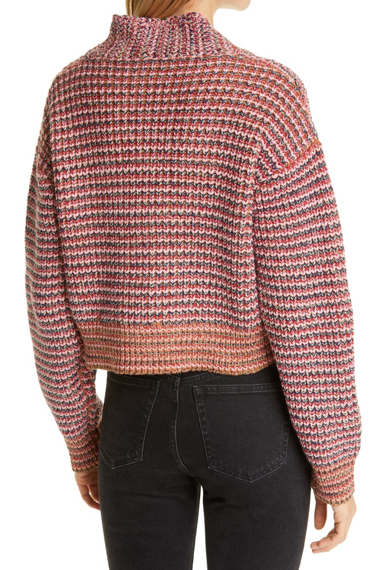 Montana Cropped Cotton Blend Cardigan, Alternate, color, FIELD STRIPE