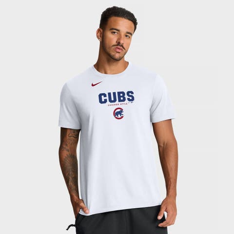 Men's Nike White Chicago Cubs Bold Team Name T-Shirt