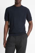 Vince Short Sleeve Wool & Cashmere Crewneck Sweater