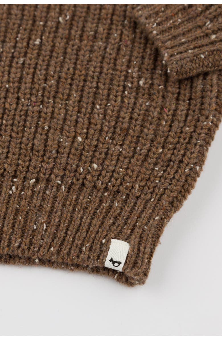 oh baby! Speckle Knit Grandpa Pullover- Infant, Alternate, color, Chocolate