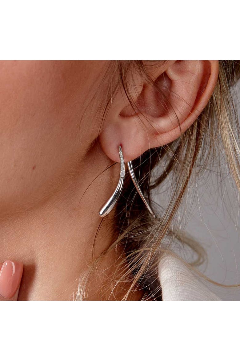Sycamore Front and Back Earrings, Alternate, color, Sterling Silver