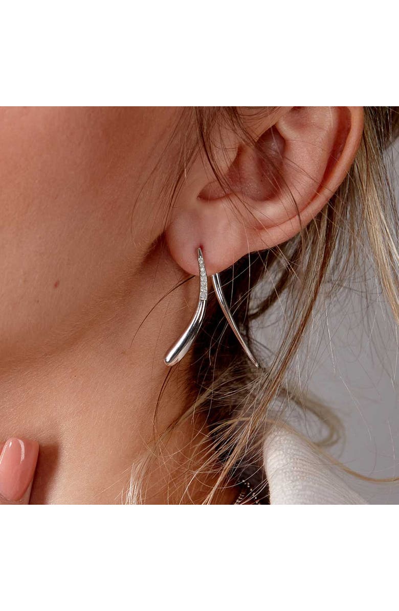 Lucy Quartermaine Sycamore Front and Back Earrings, Alternate, color, Sterling Silver