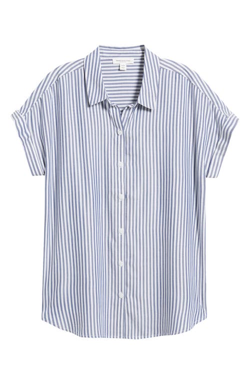 BEACHLUNCHLOUNGE BEACHLUNCHLOUNGE KENZIE STRIPE SHORT SLEEVE BUTTON-UP SHIRT