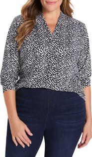 NIC+ZOE Geo Toss Knit Top