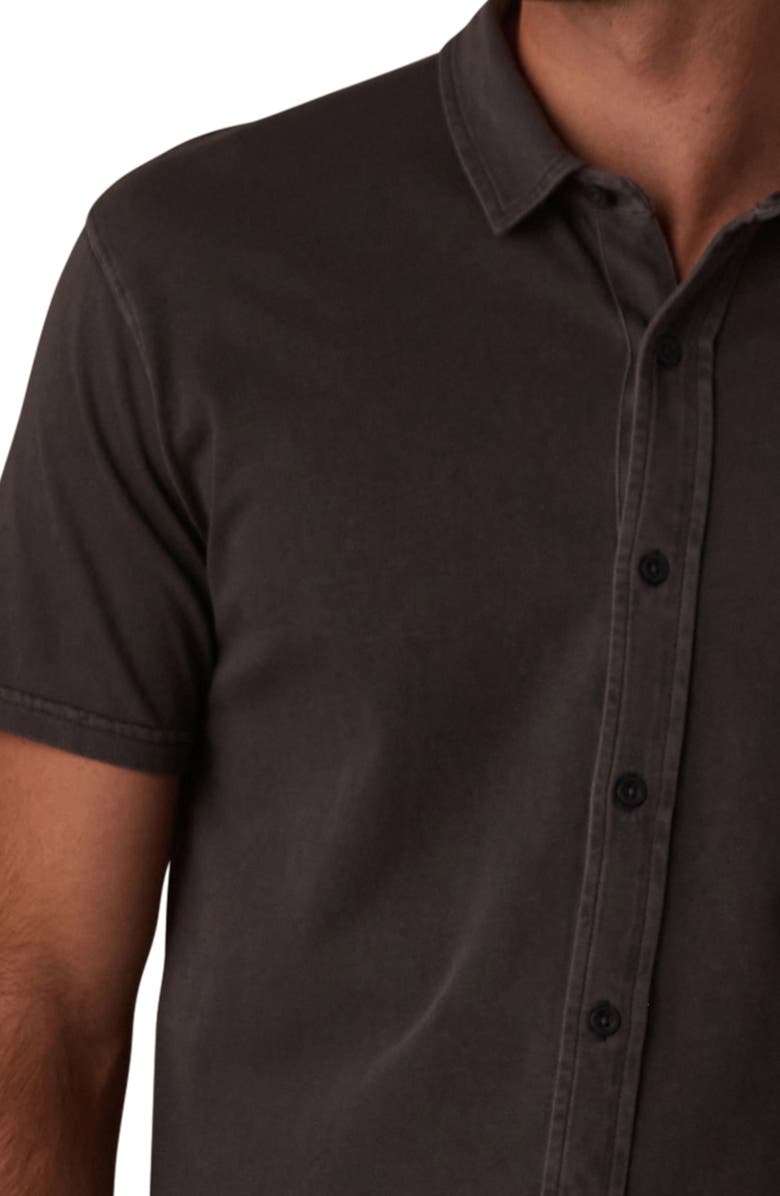 The Normal Brand Normal Short Sleeve Cotton Jersey Button-Up Shirt, Alternate, color, Shadow